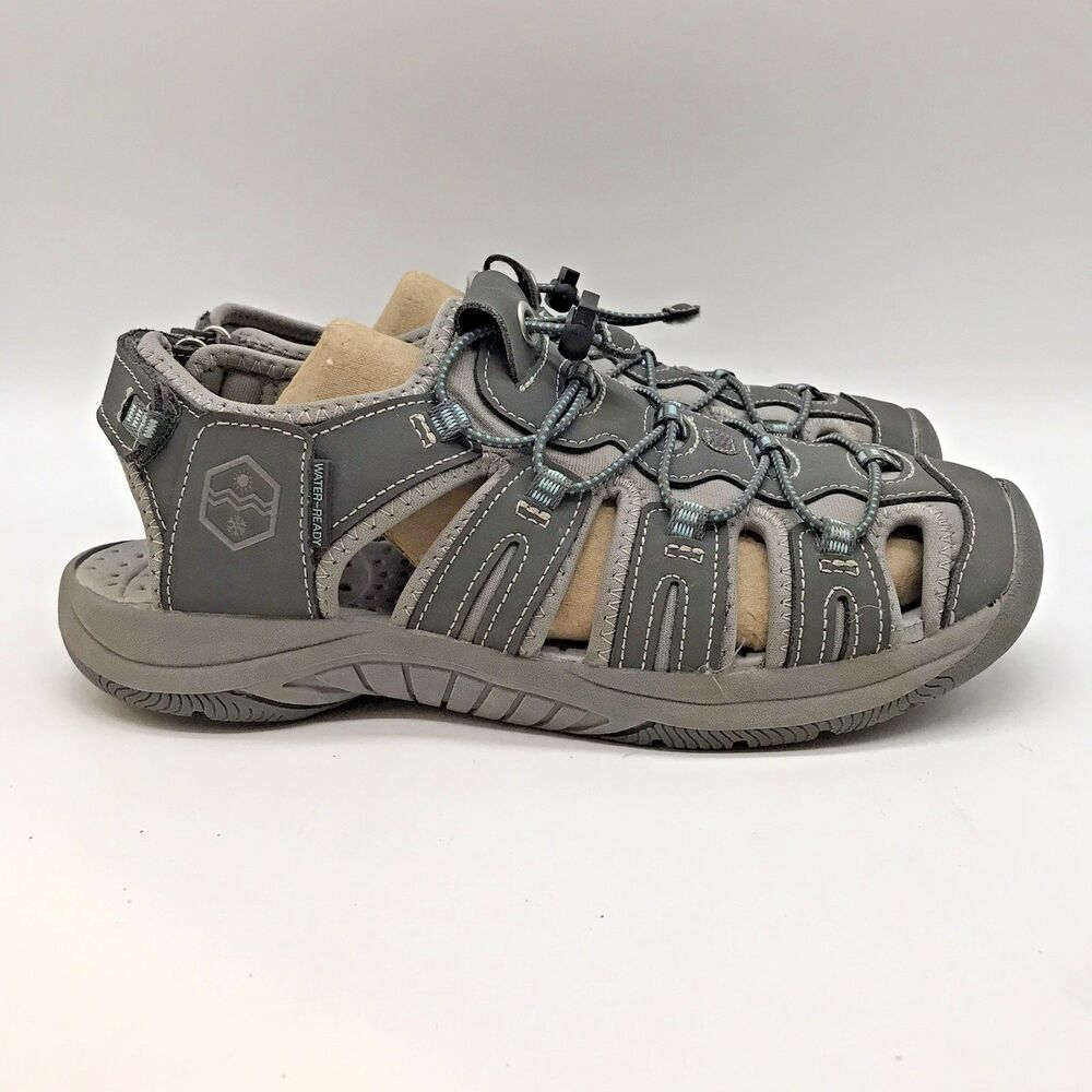 Khombu Gray Strappy Outdoor Performance Sandals